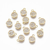 Brass Micro Pave Clear Cubic Zirconia Charms KK-R134-015-NF-1