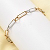 304 Stainless Steel Oval Link Chain Bracelets for Women LS-BJEW-D377-01B-1