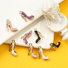 8Pcs 4 Colors Alloy Enamel Stilettos Pendants ENAM-FS0001-16-4