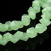 Diamond Shape Imitation Jade Glass Bead Strands EGLA-J059-J04-1