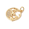 Brass Micro Pave Black Cubic Zirconia Pendants CU-CBA6344-07G-2