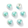 UV Plating Rainbow Iridescent Acrylic Beads OACR-F004-09F-2