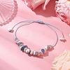 Adjustable Natural Gemstone Braided Bracelet Sets for Women BJEW-JB10999-03-2