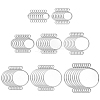 64Pcs 8 Styles 304 Stainless Steel Cabochon Connector Settings STAS-HY0001-86P-1