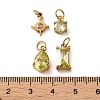 4Pcs 4 Styles 304 Stainless Steel & Glass Pendants GL-CBAC8BB-01G-11-3