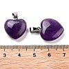 Natural Amethyst Charms X-HEAR-PW0001-057-37-2