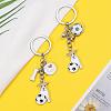 WEWAYSMILE 2 pcs Dog Keychain Car Keychain Pet Pendant Key-Ring Lovely Dog Key-ring Portable Metal Keychain Gift for Pet Lover Birthday Puppy Theme Party Supplies (Soccer and Dogs) JX799A-3