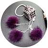 Plush Round & Cube Rhinestone Hanging Ornaments PW-WG2489C-02-2