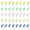 100Pcs 5 Colors Luminous & Two Tone Resin Decoden Cabochons RESI-TA0003-90-1