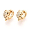 Brass Micro Pave Cubic Zirconia Hoop Earring Finding KK-N261-49G-1