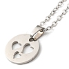 Non-Tarnish 201 Stainless Steel Heart Pendant Necklace with Cable Chains NJEW-Q317-18P-2