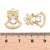 Christmas Theme Brass Pave Clear Cubic Zirconia Charms KK-T073-02G-3