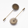 Antique Bronze Brass Cravate Pin Settings X-KK-CJSEB43-AB-FF-2
