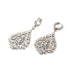 304 Stainless Steel Teardrop with Bodhisattva Hoop Earrings for Women EJEW-S239-04P-3