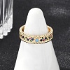 Brass Micro Pave Cubic Zirconia Cuff Rings for Women RJEW-S400-06G-3