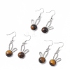 Natural Tiger Eye Rabbit Dangle Earrings EJEW-A092-05P-15-4