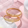 Rack Plating Brass Micro Pave Cubic Zirconia Hinged Bangles BJEW-H624-07C-G-3