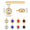 32Pcs 8 Color 304 Stainless Steel Rhinestone Charms STAS-UN0023-86-5
