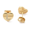 Rack Plating Brass Micro Pave Clear Cubic Zirconia Stud Earrings EJEW-K299-01G-L-4