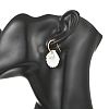304 Stainless Steel & Natural Freshwater Shell Stud Dangle Earrings EJEW-JE07496-2