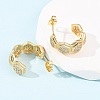 Brass Micro Pave Cubic Zirconia Stud Earrings EJEW-B153-03G-3