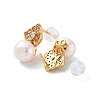 Flower Natural Pearl Stud Earrings for Women EJEW-E303-22G-2