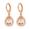 Brass Micro Pave Clear Cubic Zirconia Leverback Earrings EJEW-K300-59G-01-4