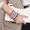 10Pcs 10 Colors Polymer Clay Heishi Beaded Stretch Bracelets BJEW-PH01445-4