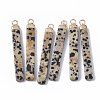 Top Golden Plated Natural Dalmatian Jasper Pendants G-S359-028G-1