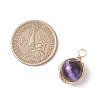 Copper Wire Wrapped Natural Banded Agate(Dyed & Heated) Pendants PALLOY-JF04950-3