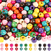 165Pcs 11 Colors Dyed Natural Maple Wood Beads WOOD-PA0001-61B-7