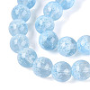 Transparent Half Spray Painted Glass Beads Strands GLAA-Q110-02A-03-3