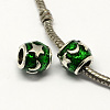 Alloy Enamel Rondelle Large Hole European Beads MPDL-R036-42-2