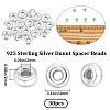 Beebeecraft 30Pcs Donut 925 Sterling Silver Spacer Beads STER-BBC0005-43S-2
