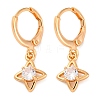 Brass Micro Pave Clear Cubic Zirconia Leverback Earrings EJEW-K300-44G-4