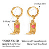 304 Stainless Steel Shoes with Star Hoop Earrings KC5078-3-1