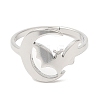 Non-Tarnish 304 Stainless Steel Moon with Bat Adjustable Ring for Women LS-RJEW-M149-04P-1