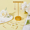 6Pcs Brass Pave Clear Cubic Zirconia Rectangle Tassel Stud Earring Findings DIY-CN0002-77-4