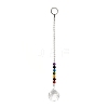 Chakra Round Ball Crystal Suncatcher Dowsing Pendulum Pendants PALLOY-JF00460-02-2