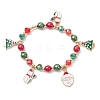 Alloy Enamel Santa Claus Christmas Tree Charm Bracelets X1-BJEW-TA00465-1