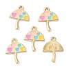 Umbrella with Heart Alloy Enamel Pendants ENAM-B044-02G-1