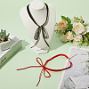 2Pcs 2 Colors Bowknot Velvet Choker Necklaces for Women NJEW-CY0001-01-3