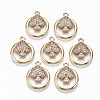 Brass Micro Pave Cubic Zirconia Pendants X-KK-S359-024-RS-1