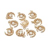 Brass Micro Pave Clear Cubic Zirconia Glass Pendants X1-ZIRC-C024-06G-03-2