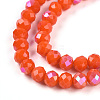 Electroplate Opaque Solid Color Glass Beads Strands EGLA-A044-P6mm-L03-1-3