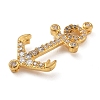 Rack Plating Brass Micro Pave Clear Cubic Zirconia Slide Charms KK-A234-015G-2