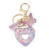Heart with Butterfly Resin Keychains KEYC-TADJ0001-01F-1