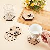 Olycraft 12Pcs 4 Style Wood Cup Mat DJEW-OC0001-29-3