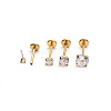 Titanium Steel Clear Cubic Zirconia Threadless Labret Stud WG18B1C-10-1