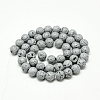 Electroplated Natural Lava Rock Beads Strands X-G-T058-03I-4MM-2
